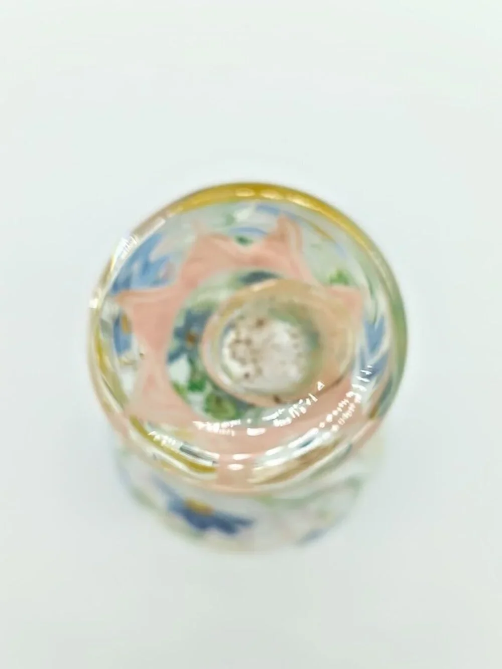 Tracy Porter Hand-Painted Pastel Blue Daisy Glass Bud Vase